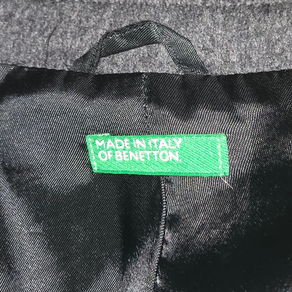 Italian Wool Over Coat Size 46 Benetton - Picture 7 of 9